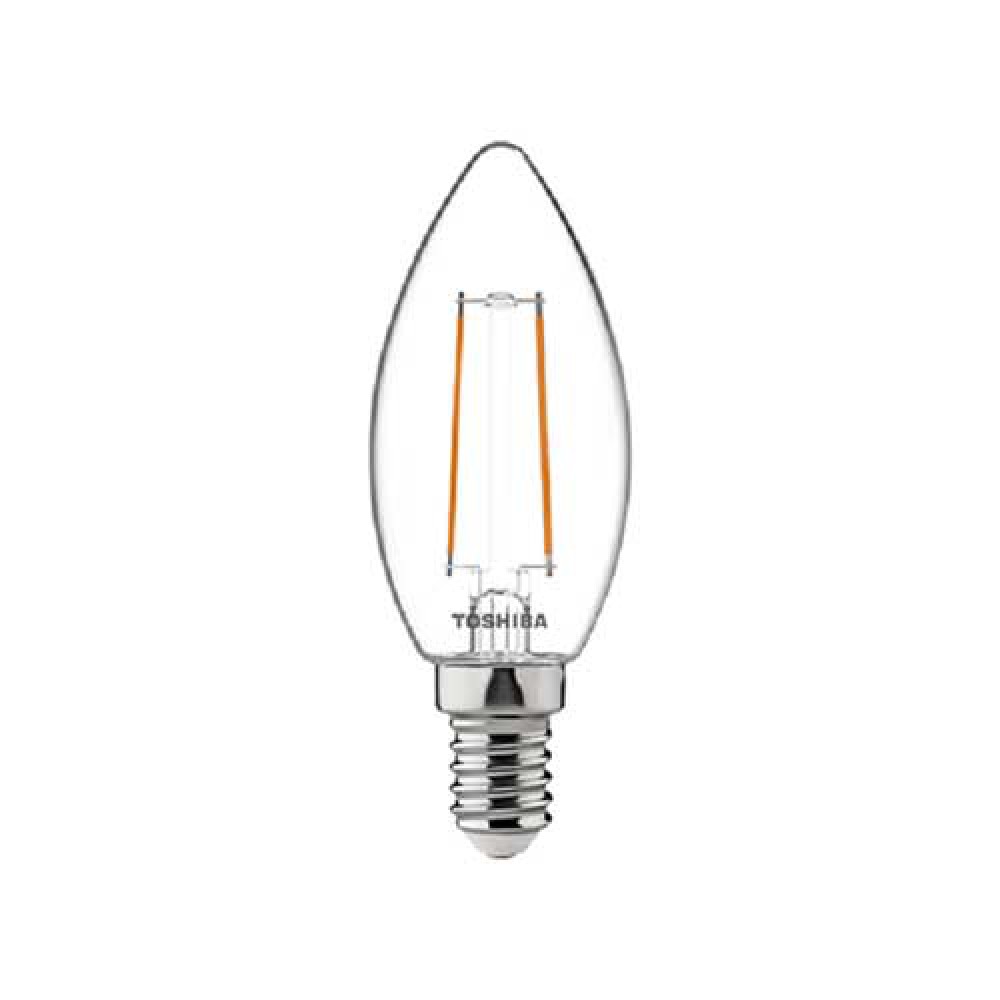 LED Λάμπα E14 C35 Filament Clear 2.5W 2700K - TOSHIBA