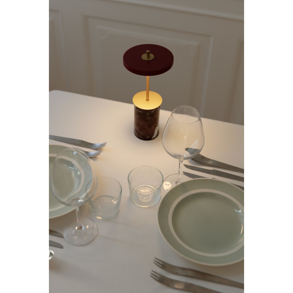 LED Πορτατίφ Portable από Μάρμαρο - Asteria Move Mini Dimmable - Red marble by UMAGE
