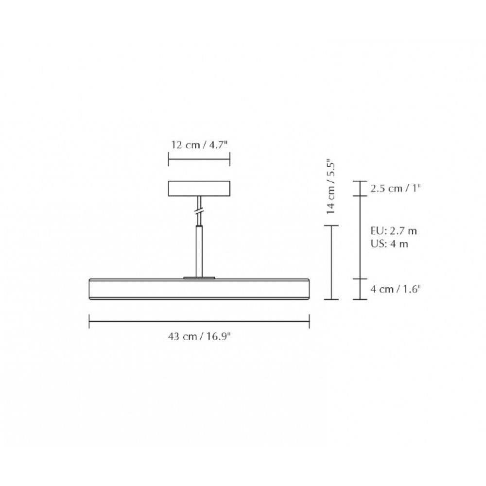 Κρεμαστό Φωτιστικό LED Asteria PLUS 28W CRI96 - Anthracite Grey Medium G43cm by UMAGE