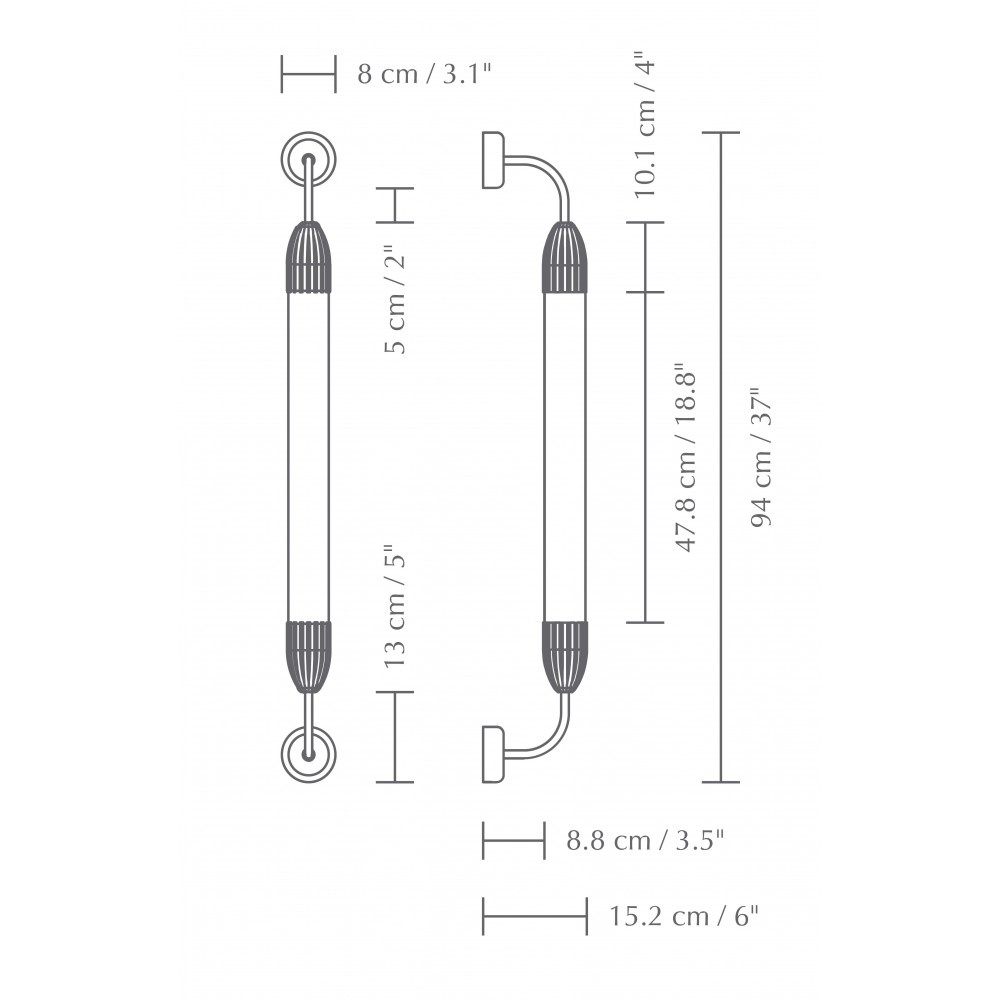 Φωτιστικό Τοίχου 1xGU10 Lemon Squeeze long single - Polished steel - by UMAGE