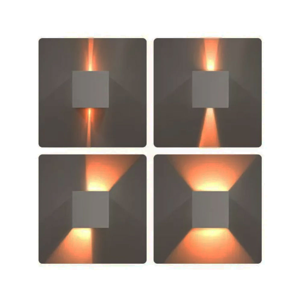 LED Απλίκα Γκρι UP-DOWN IP65 4W Θερμό Λευκό Seaside Universe