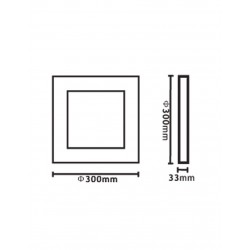 ΦΩΤΙΣΤΙΚΟ LED SLIM ΕΞΩΤΕΡΙΚΟ 300×300 24W 4000K 2160lm 120° AC85-265V ΑΛΟΥΜΙΝΙΟΥ ΛΕΥΚΟ UNIVERSE