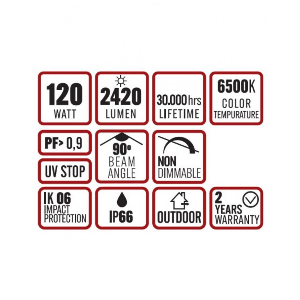 ΦΩΤΙΣΤΙΚΟ ΔΡΟΜΟΥ LED ME ΗΛΙΑΚΟ ΠΑΝΕΛ SMD PROFESSIONAL 120W 6500K 2420lm 130X60° IP65  ΜΑΥΡΟ UNIVERSE