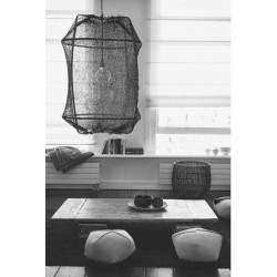 Κρεμαστό Φωτιστικό Μονόφωτο Από Bamboo Και Σιζάλ Handmade Φ67cm 1xE27 - Z1 black sisal net black - Ay illuminate