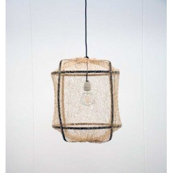 Κρεμαστό Φωτιστικό Μονόφωτο Από Bamboo Και Σιζάλ Handmade Φ41cm 1xE27 - Z5 black sisal net tea dye - Ay illuminate