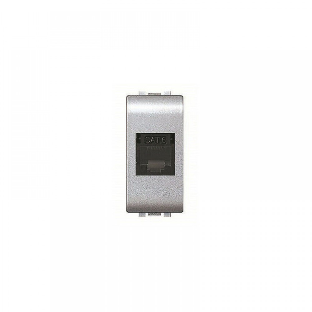 Πρίζα Δικτύου RJ45 CAT6 / UTP 1ΣΤ Ασημί - ELETTROCANALI Πρίζα Δικτύου RJ45 CAT6 / UTP 1ΣΤ Ασημί - ELETTROCANALI