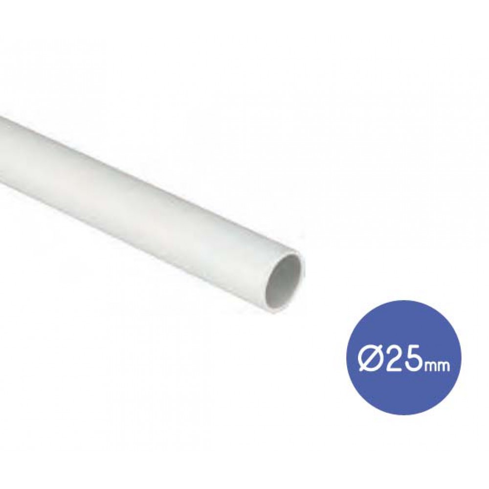 3m Σωλήνας Ευθεία Βαρέως Τύπου Με Μούφα Από PVC Φ25mm - Elettrocanali