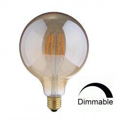 LED Λάμπα Filament G95 7W Θερμό E27 Μελί Γυαλί DIMMABLE - Universe
