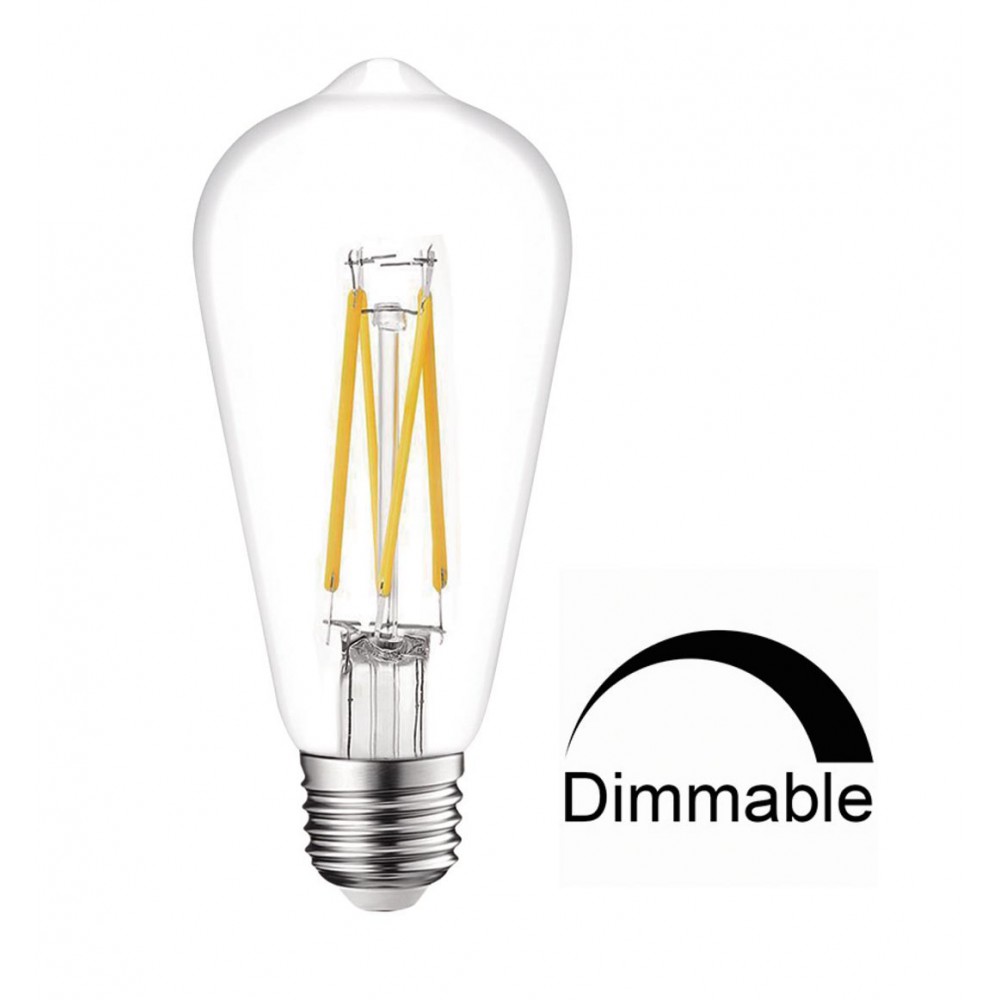 LED Λάμπα Filament ST64 8W Θερμό E27 Διάφανο Γυαλί DIMMABLE - Universe LED Λάμπα Filament ST64 8W Θερμό E27 Διάφανο Γυαλί DIMMABLE - Universe