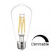 LED Λάμπα Filament ST64 8W Θερμό E27 Διάφανο Γυαλί DIMMABLE - Universe LED Λάμπα Filament ST64 8W Θερμό E27 Διάφανο Γυαλί DIMMABLE - Universe