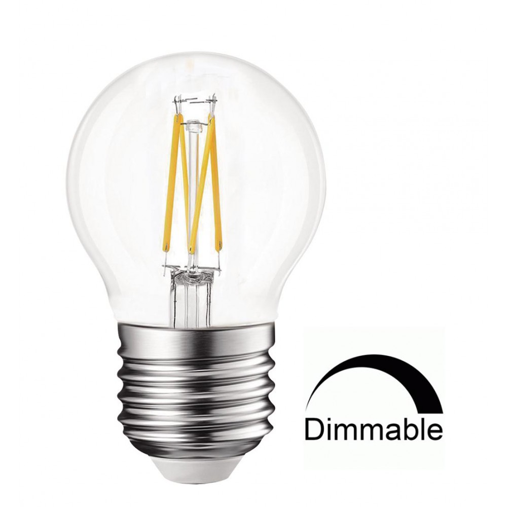 LED Λάμπα Filament G45 6W Θερμό E27 Διάφανη DIMMABLE Universe