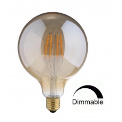 LED Λάμπα Filament G125 12W Θερμό E27 Μελί Γυαλί DIMMABLE - Universe
