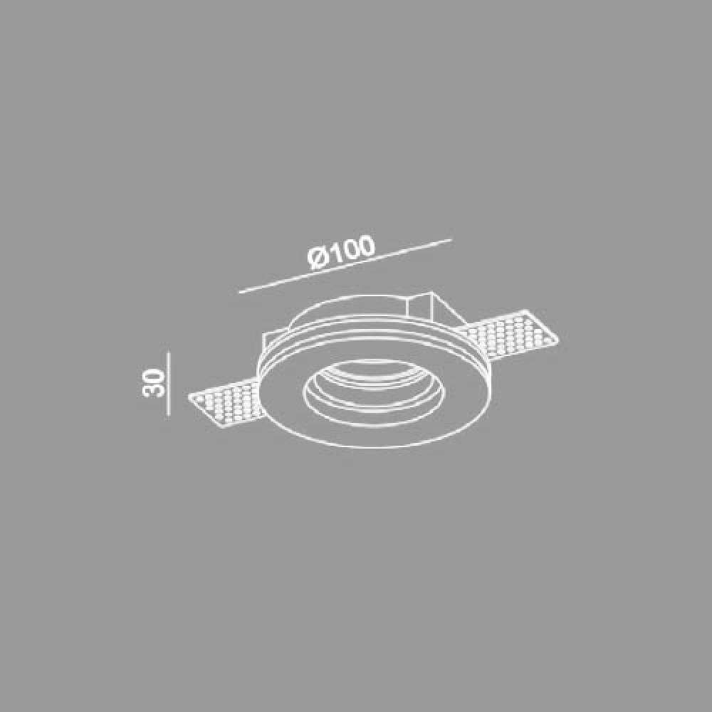 Γύψινο Χωνευτό Σποτ Οροφής Στρογγυλό ø100mm 1x GU10 max 50W D609 - UNIVERSE