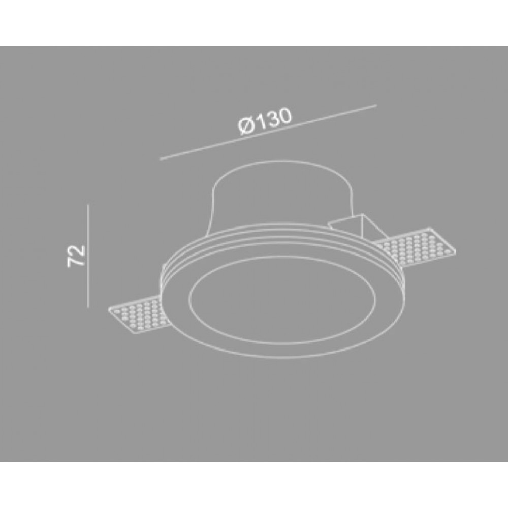 Γύψινο Χωνευτό Σποτ Οροφής Στρογγυλό ø120mm 1x GU10 max 50W D605 - UNIVERSE