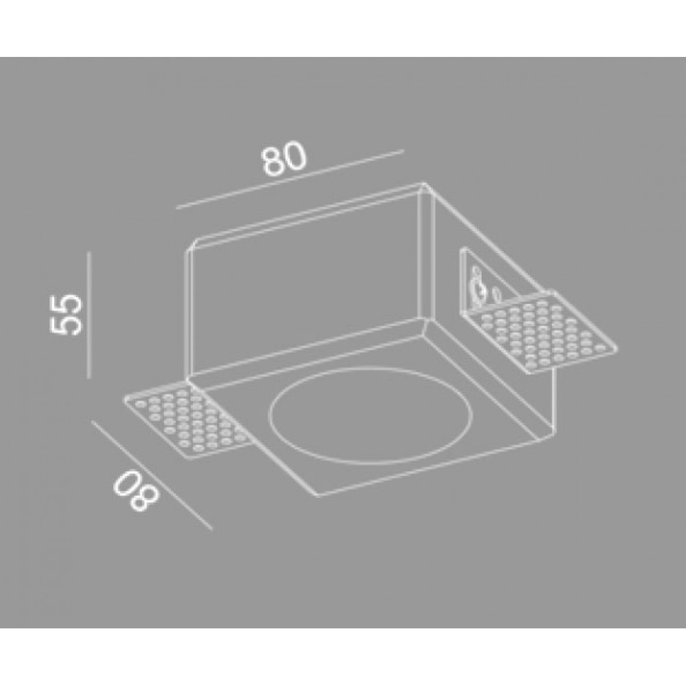 Γύψινο Χωνευτό Σποτ Οροφής Τετράγωνο 80x80mm 1x GU10 max 50W D653 - UNIVERSE