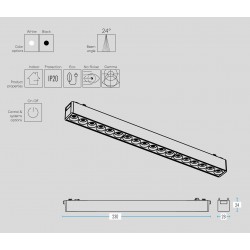 Slim 48V Magnetic Grille Light 24 μοιρών 18W Ra90 για ΡΑΓΑ SLIM ΜΑΥΡΟ - UNIVERSE