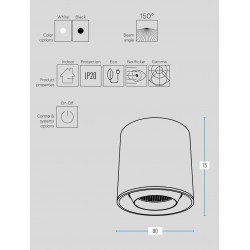 Slim 48V Magnetic Spot Light 6W Ra90 για ΡΑΓΑ SLIM ΛΕΥΚΟ - UNIVERSE