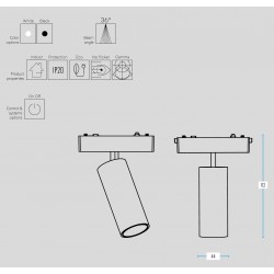 Slim 48V Magnetic Track Spot Light 9W Ra90 για ΡΑΓΑ SLIM ΜΑΥΡΟ - UNIVERSE