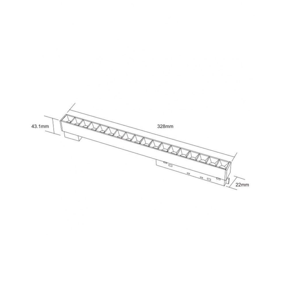 Standard 48V Magnetic Grille Light 12W RA90 Osram Led Για ΜΑΓΝΗΤΙΚΗ ΡΑΓΑ Χωνευτή Standard 48v Λευκό - UNIVERSE