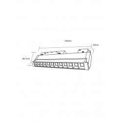 Standard 48V Magnetic Folding Light 12W RA90 Osram Led Για ΜΑΓΝΗΤΙΚΗ ΡΑΓΑ Χωνευτή Standard 48v Μαύρο - UNIVERSE