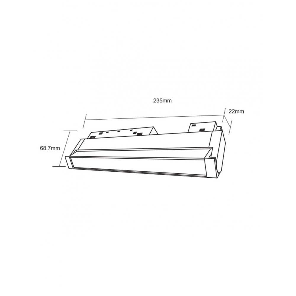 Standard 48V Magnetic Folding Flood Light 12W RA90 Osram Led Για ΜΑΓΝΗΤΙΚΗ ΡΑΓΑ Χωνευτή Standard 48v Μαύρο - UNIVERSE