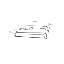 Standard 48V Magnetic Folding Flood Light 12W RA90 Osram Led Για ΜΑΓΝΗΤΙΚΗ ΡΑΓΑ Χωνευτή Standard 48v Μαύρο - UNIVERSE