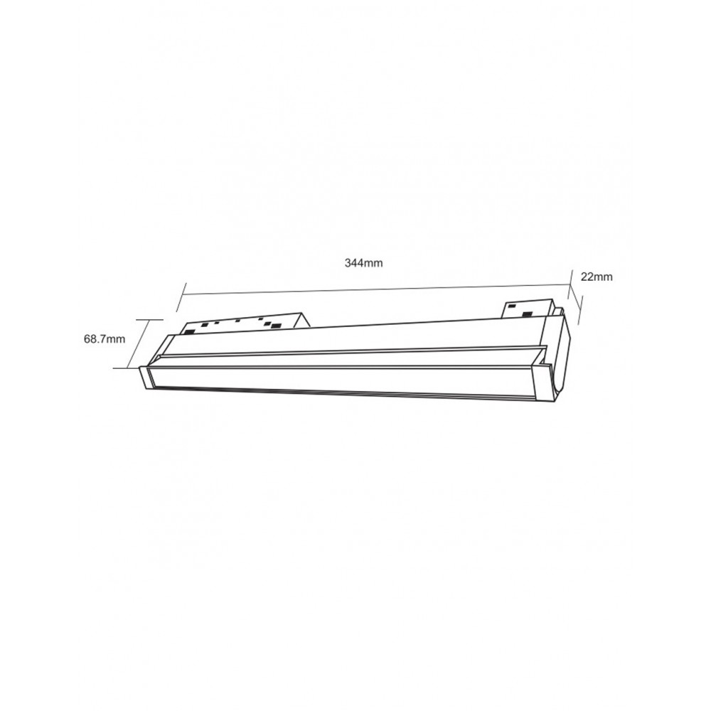 Standard 48V Magnetic Folding Flood Light 18W RA90 Osram Led Για ΜΑΓΝΗΤΙΚΗ ΡΑΓΑ Χωνευτή Standard 48v Μαύρο - UNIVERSE
