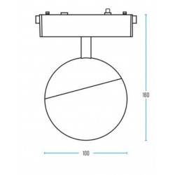 Standard 48V Magnetic Soft Light 6W RA90 Osram Led Για ΜΑΓΝΗΤΙΚΗ ΡΑΓΑ Χωνευτή Standard 48v Μαύρο - UNIVERSE