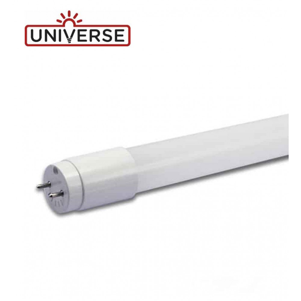 LED Λάμπα Τύπου Φθορίου T8 18W 120cm Γυάλινη - 3000K Θερμό Λευκό - Universe