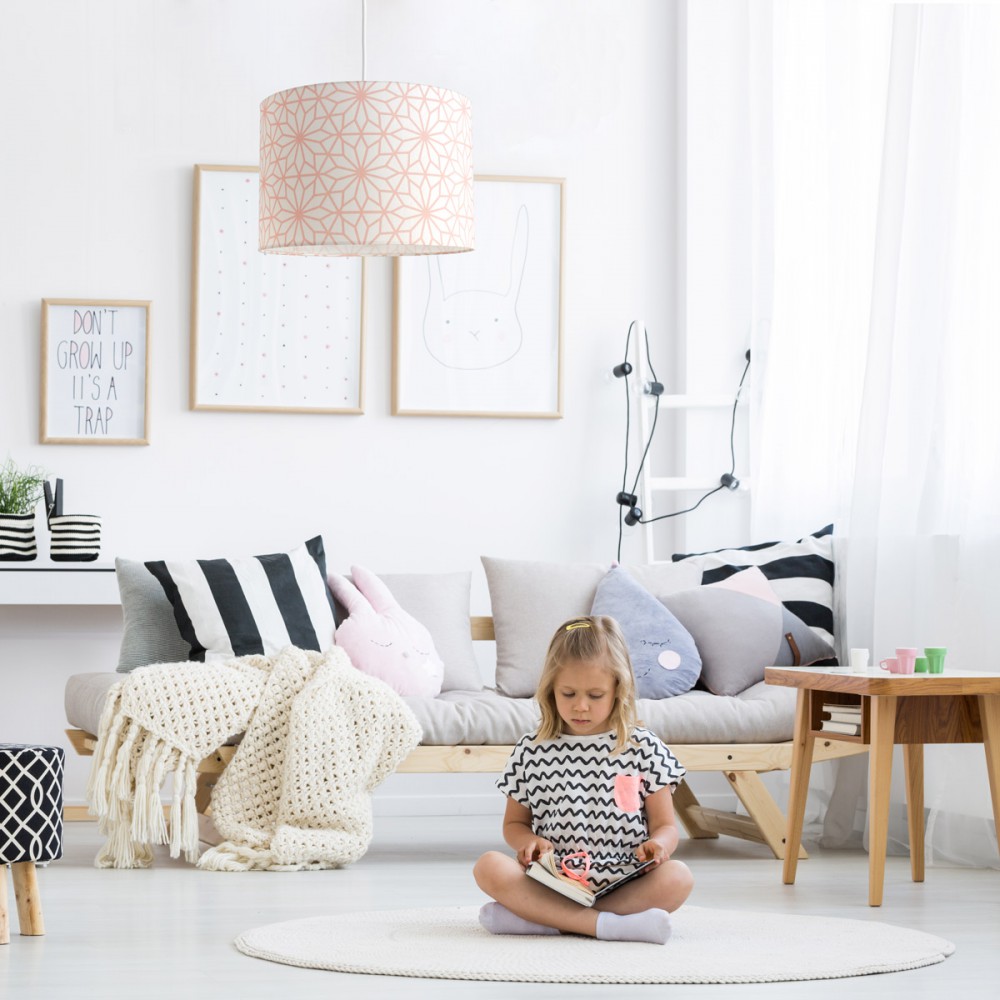 Παιδικό φωτιστικό Geometric Floral Pink - 1 x E27 VEIS Παιδικό φωτιστικό Geometric Floral Pink - 1 x E27 VEIS