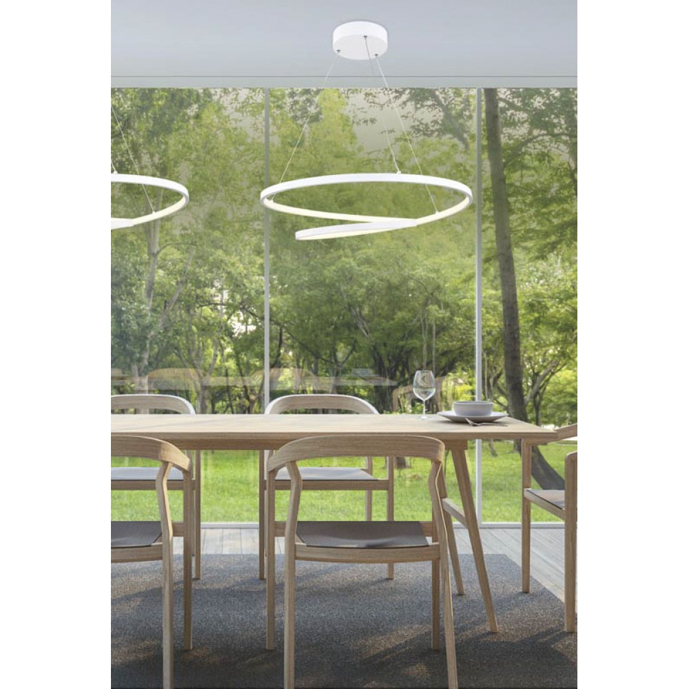 LED Κρεμαστό Φωτιστικό Αλουμινίου Λευκό 55W 4950lm - Zambelis Lights