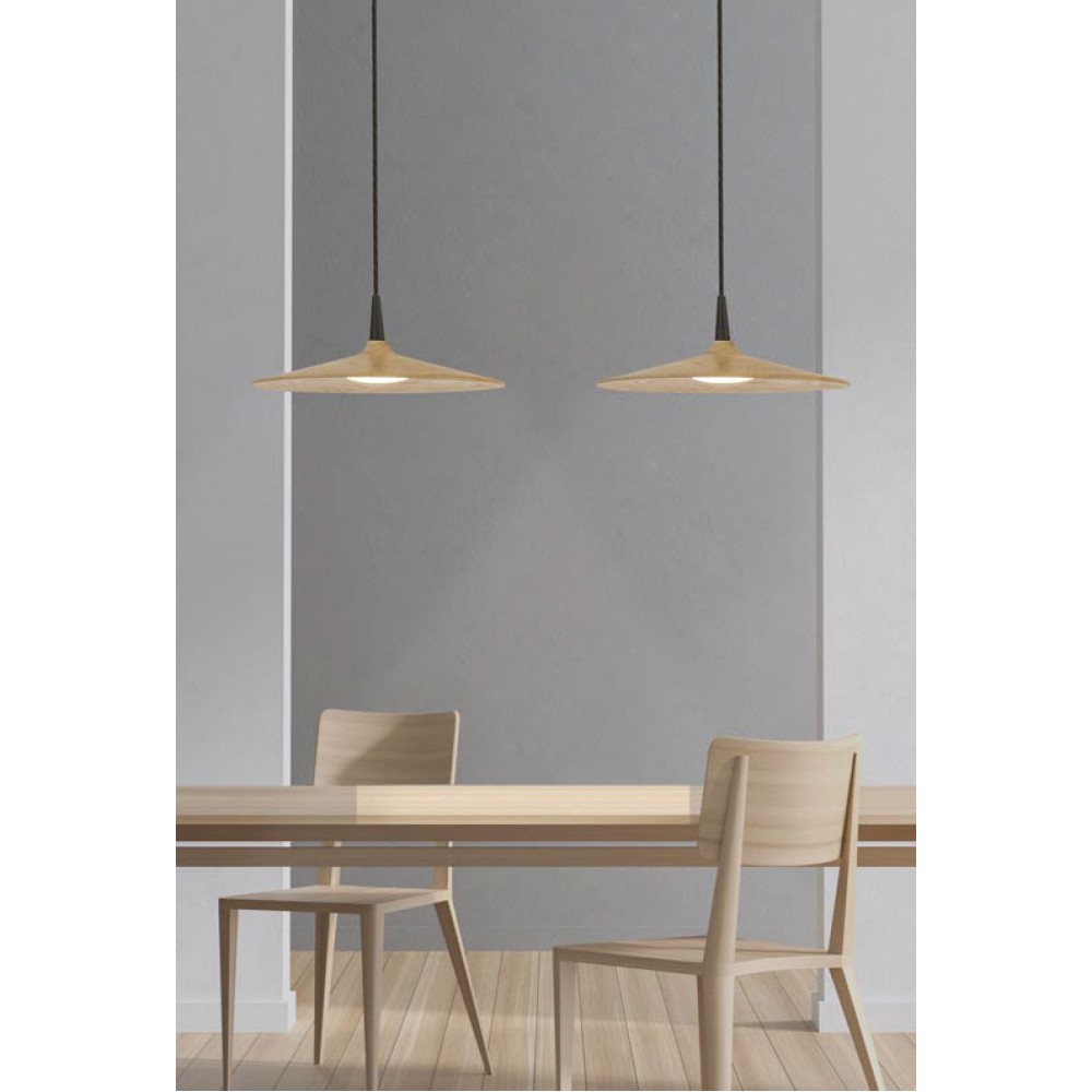 LED Κρεμαστό Φωτιστικό Από Φυσικό Ξύλο 8W - Zambelis Lights