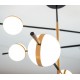 LED Κρεμαστό Φωτιστικό Με Κινούμενες Οπάλ Μπάλες Μαύρο - Χρυσό 45W - ZAMBELIS LIGHTS