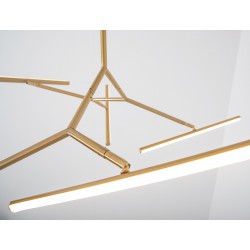 LED Φωτιστικό Οροφής Πολύφωτο Με Φωτεινούς Ράβδους Σε Χρυσό Χρώμα 49W DIMMABLE - ZAMBELIS LIGHTS