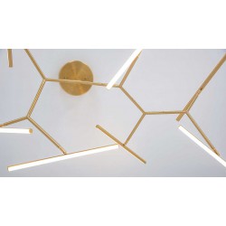 LED Φωτιστικό Οροφής Πολύφωτο Με Φωτεινούς Ράβδους Σε Χρυσό Χρώμα 68W DIMMABLE - ZAMBELIS LIGHTS