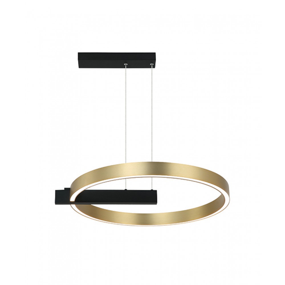 LED Κρεμαστό Φωτιστικό Κυκλικό Αλουμίνιο σε Χρυσό Και Μαύρο Χρώμα 41W - Zambelis Lights