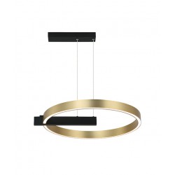 LED Κρεμαστό Φωτιστικό Κυκλικό Αλουμίνιο σε Χρυσό Και Μαύρο Χρώμα 41W - Zambelis Lights