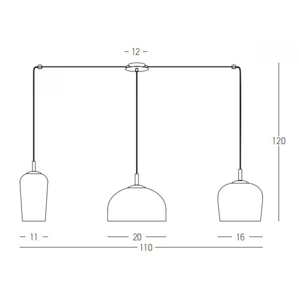 Κρεμαστό Τρίφωτο Φωτιστικό Με Σαμπανιζέ Γυαλιά Σε Διάταξη Ραγας 3x E14 - Zambelis Lights