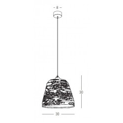 Κρεμαστό Φωτιστικό Μονόφωτο από Μέταλλο και Πλεκτό Σιτάρι D30cm 1xE27 - ZAMBELIS LIGHTS