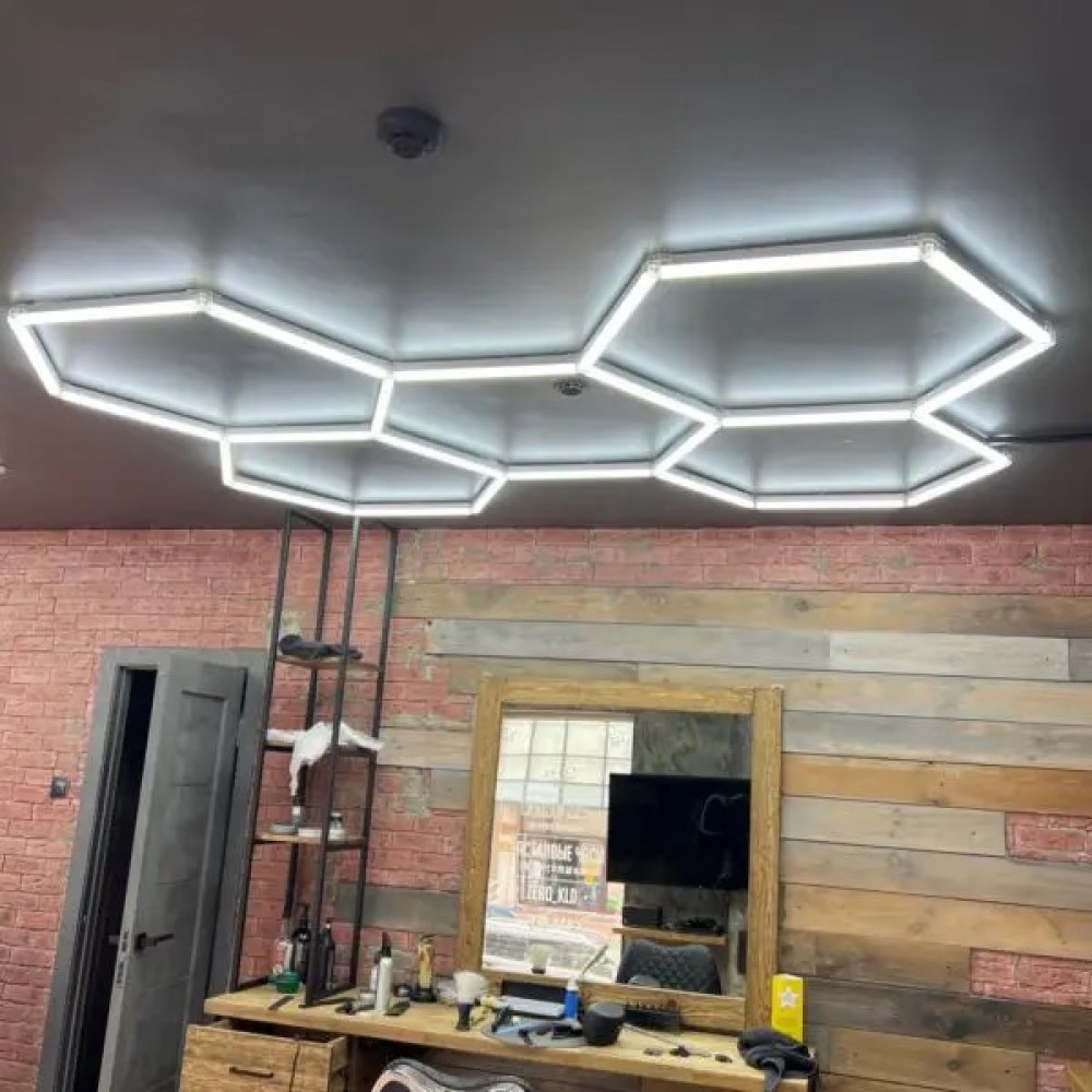 Εξάγωνο Led Φωτιστικό Σώμα 56,5 cm Με Βάση Αλουμινίου και Πολυκαρμπονικό Καλυμα Ασπρου χρώματος σε Φωτισμό Ουδέτερο Λευκό