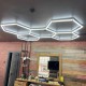 Εξάγωνο Led Φωτιστικό Σώμα 56,5 cm Με Βάση Αλουμινίου και Πολυκαρμπονικό Καλυμα Ασπρου χρώματος σε Φωτισμό Ουδέτερο Λευκό