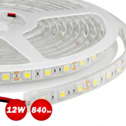 5 Μέτρα Αυτοκόλλητη LED Ταινία 12W SMD 24V Αδιάβροχη IP65 ACA Ψυχρό Λευκό 6000K