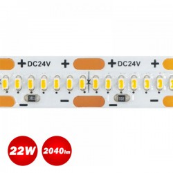 5 Μέτρα LED Ταινία Με Χρωματική Απόδοση Ra90 22W 24V DC IP20 Υψηλής Πυκνότητας - ACA Θερμό Λευκό