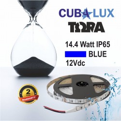 Ταινία Led Αυτοκόλλητη 4.8W 12V IP65 TΩRA COLORS 5 μέτρα ΜΠΛΕ CUBALUX