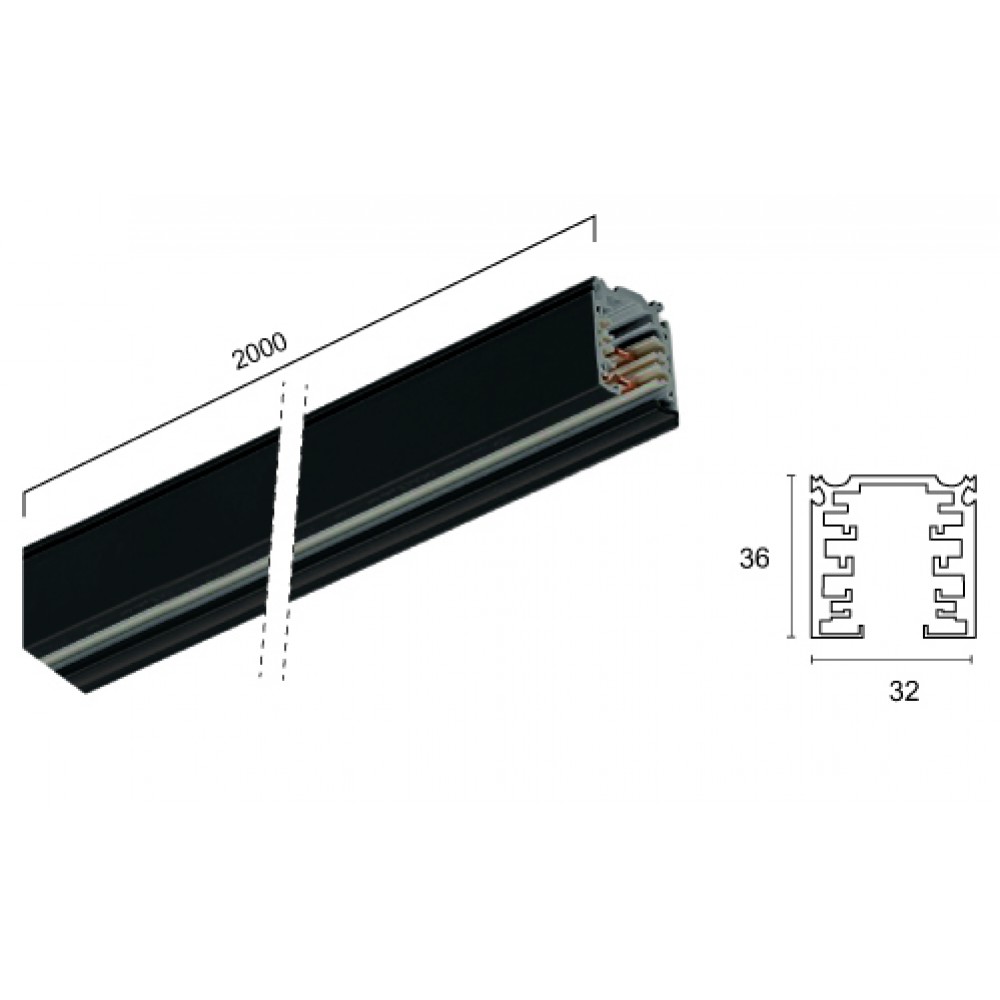 Ράγα Τριφασική Μαύρη 2m - Viokef