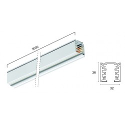 Ράγα Τριφασική Λευκή 3m - Viokef