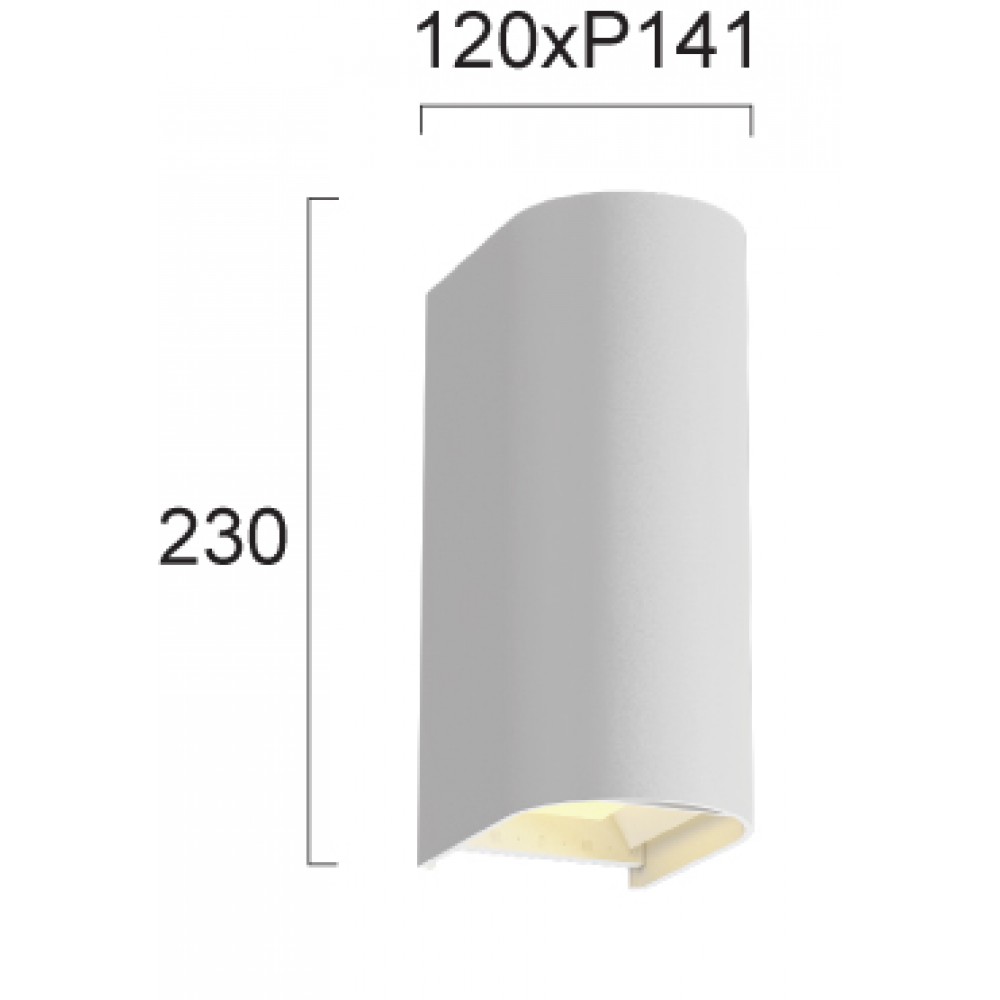 Φωτιστικό Τοίχου Λευκό 20W IP65 Azores - Viokef