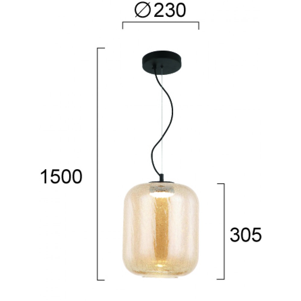 LED Κρεμαστό Φωτιστικό Μονόφωτο Μελί 13W Kiva - Viokef