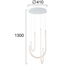 Κρεμαστό Φωτιστικό Λευκό LED 42W D:410 Yvonne - Viokef