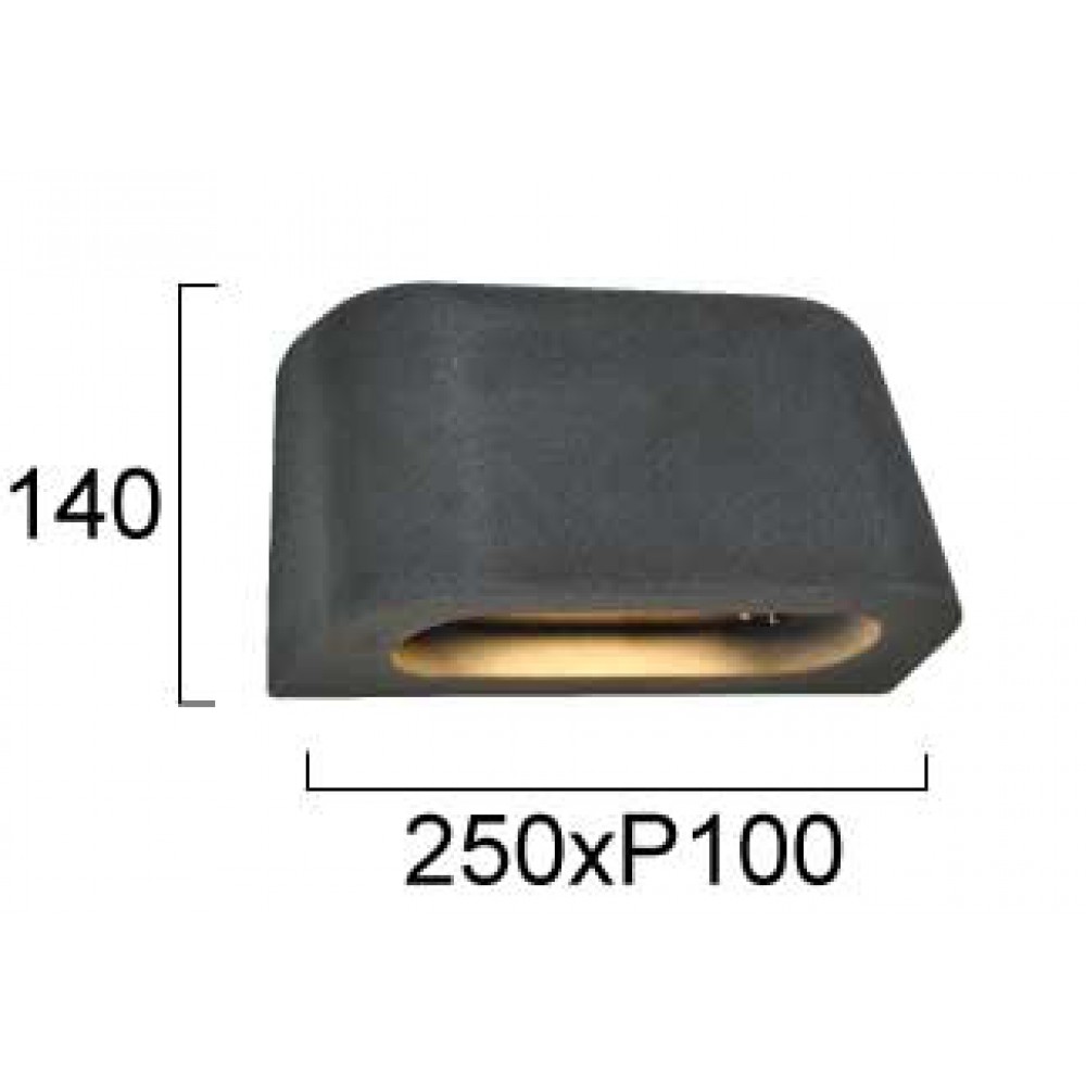 Φωτιστικό Τοίχου Γκρι LED 9W IP65 CRI 93 Krabi